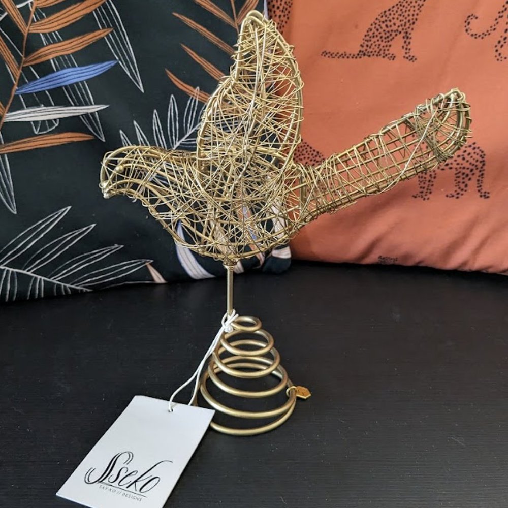 Gold Dove Metal Tree Topper